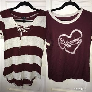 🌸2 for $20 🌸Bundle of (2) Burgundy Tops